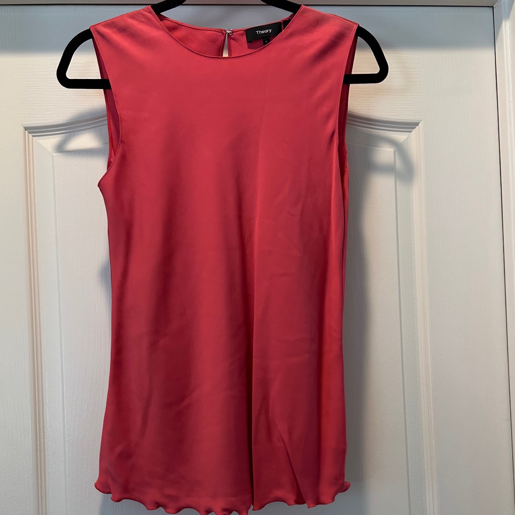 Theory Sleeveless Blouse In Coral Pink